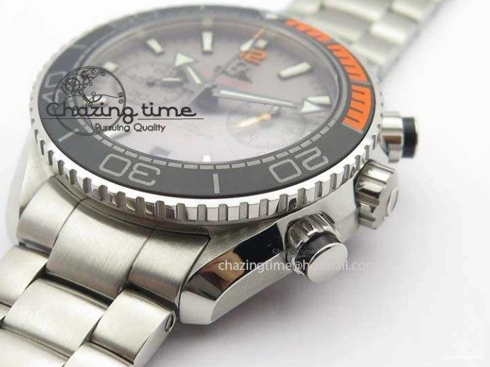1223 Planet Ocean Master Chronometer Chrono SS OM 1:1 Best Edition Gray Dial On SS Bracelet A Reliable 8180